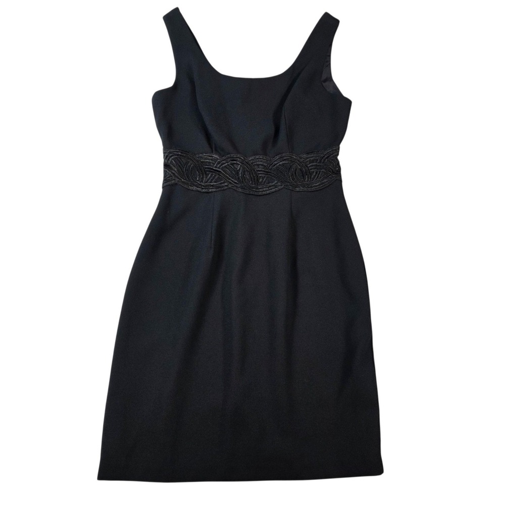 Alchemy New York Vintage Braided Soutache Trim Sheath Dress Black 6 Womens LBD